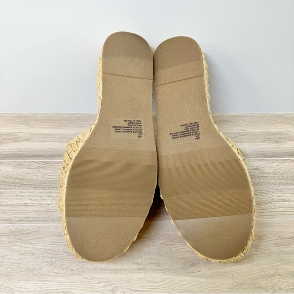 SWEET LIFE Raffia Platform Sandal Slides NEW Resort Vacation Preppy Beach 10M